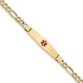 thumbnail image 1 of 14K Semi-Solid Medical Soft Diamond Shape Enamel Figaro Link ID Bracelet XM576CC, 1 of 3