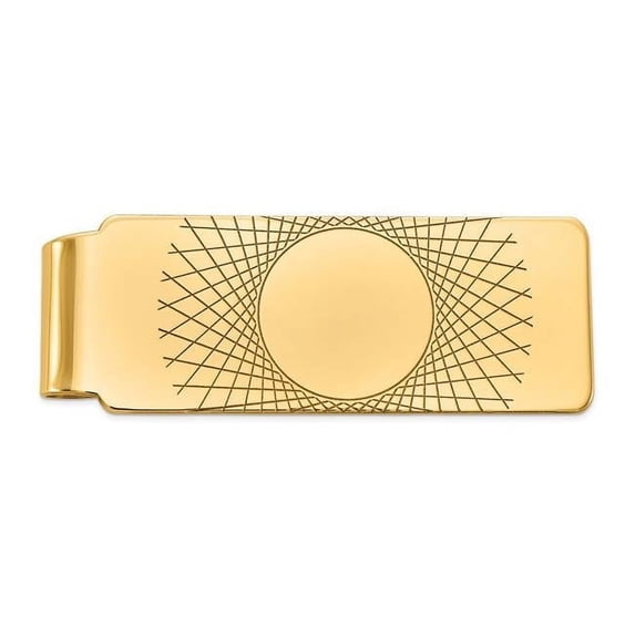 14K Mens Geometric Design Money Clip