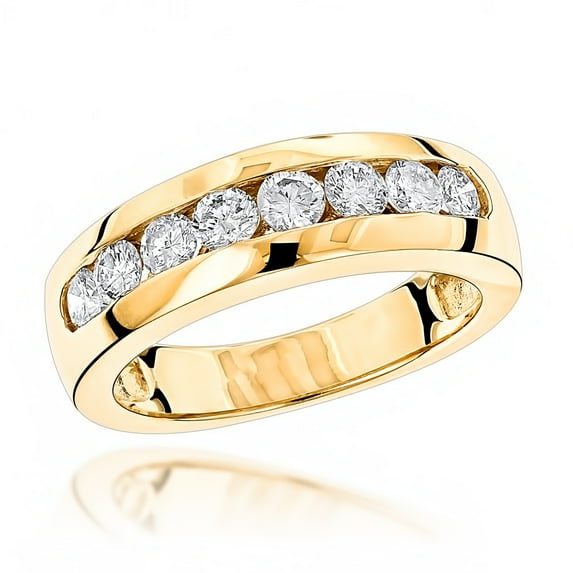 14K Mens Natural 0.5 Ctw Diamond Wedding Ring For Him (Yellow Gold Size 6.5)