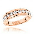 thumbnail image 1 of 14K Mens Natural 1.1 Ctw Diamond Wedding Ring For Him (Rose Gold Size 6), 1 of 3
