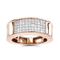 thumbnail image 1 of 14K Mens Natural 1 Ctw Sparking Diamonds Band Princess Cut Ring (Rose Gold Size 8.5), 1 of 3