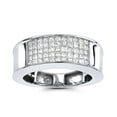 thumbnail image 1 of 14K Mens Natural 1 Ctw Sparking Diamonds Band Princess Cut Ring (White Gold Size 7), 1 of 3