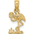 thumbnail image 1 of 14K Mini Flamingo Charm Yellow Gold Material Trendy Ethereal Stunning Bring sparkle and sophistication to your day, 1 of 4