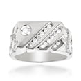 thumbnail image 1 of 14K Nugget Men's Natural 0.6 Ctw Diamond Ring For Him (White Gold Size 12.5), 1 of 1