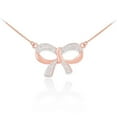 thumbnail image 1 of 14K POLISHED ROSE GOLD DIAMOND BOW NECKLACE :  20", 1 of 1