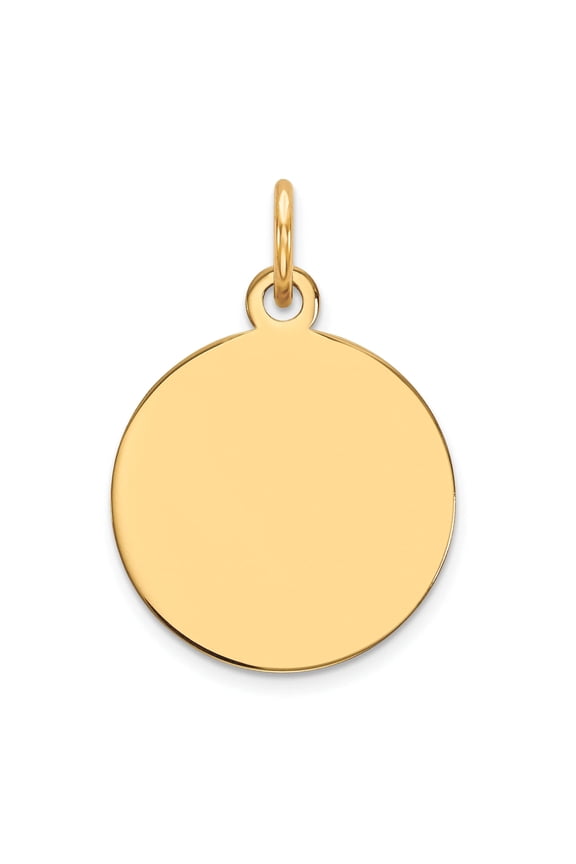 14K Plain .009 Gauge Circular Engravable Disc Charm