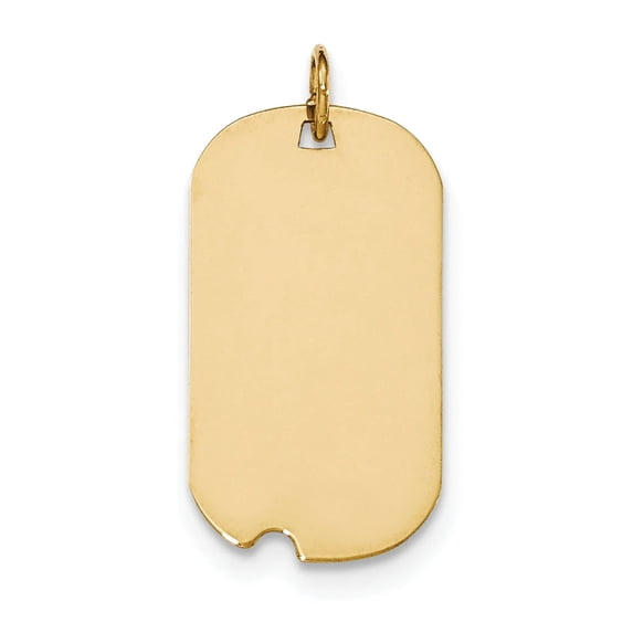 14K Plain .027 Gauge Engraveable Dog Tag w/Notch Disc Charm
