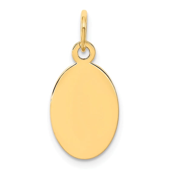 14K Plain .035 Gauge Engravable Oval Disc Charm