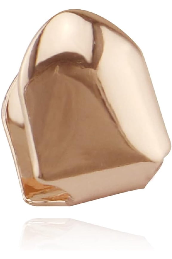 14K Plated Gold Mouth Teeth Set, Hip Hop Teeth Plain,Fake Top Tooth Caps Dental Bottom Party Cosplay for Men Women Rapper Accessories