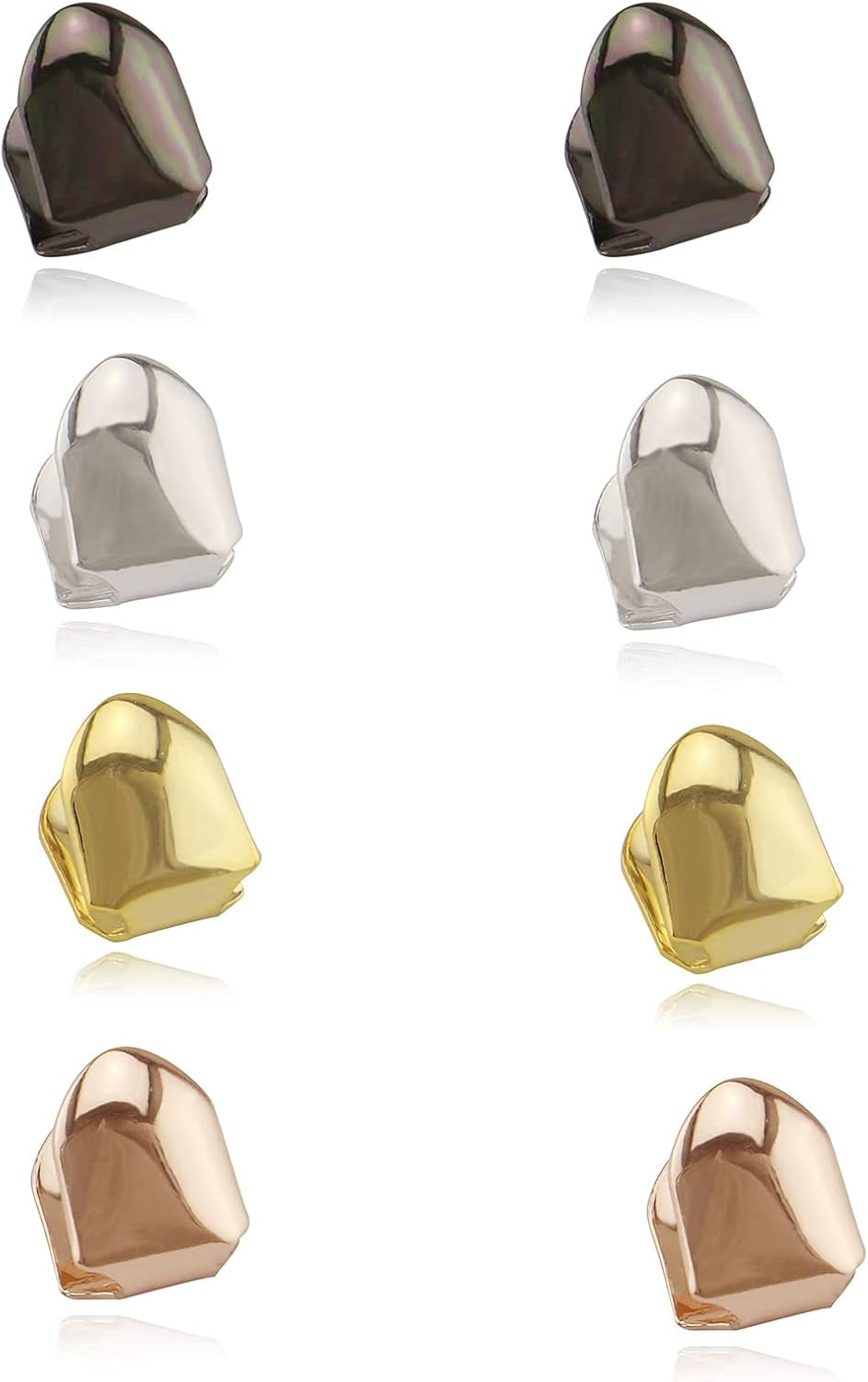 14K Plated Gold Mouth Teeth Set, Hip Hop Teeth Plain,Fake Top Tooth ...