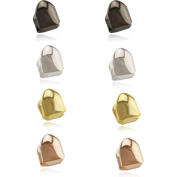 14K Plated Gold Mouth Teeth Set, Hip Hop Teeth Plain,Fake Top Tooth ...
