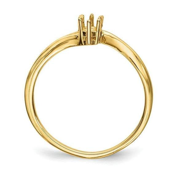 14K Polished 2-Stone Mothers Ring Mounting