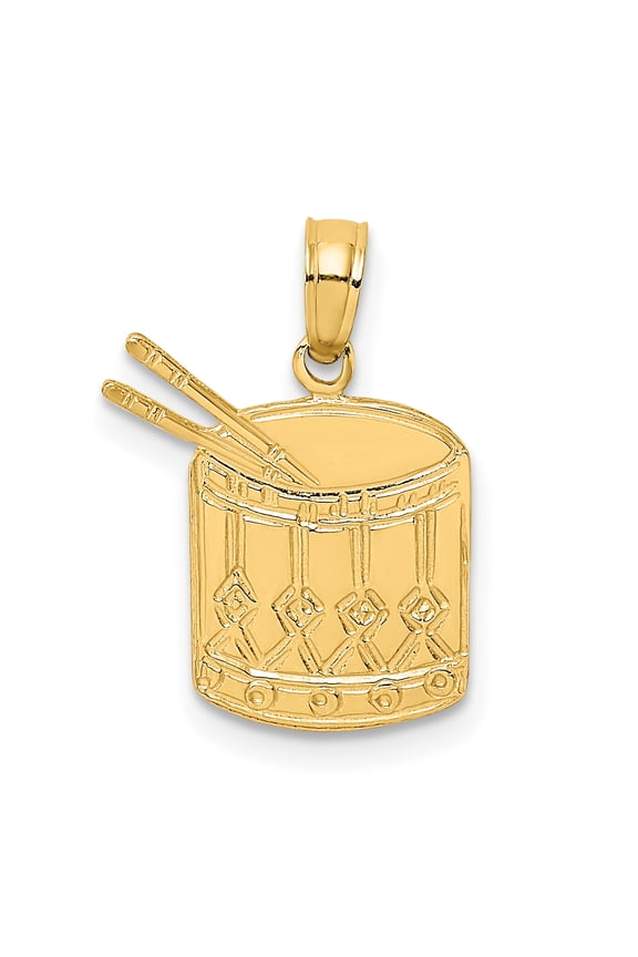 14K Polished Drum and Sticks Charm K7186