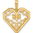thumbnail image 1 of 14K Polished Fancy Heart and Bee Honeycomb Charm Yellow Gold Material Sparkle-worthy Classic Stylish Made for expressing your unique story, 1 of 4