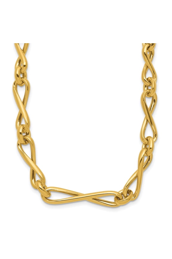 14K Polished Fancy Twisted Link Infinity Necklace