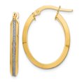 thumbnail image 1 of Leslie's  14K Polished Glimmer Infused Oval Hoop Earrings, 1 of 3