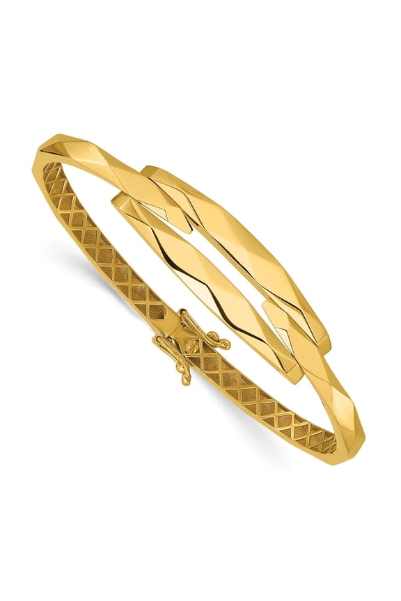 14K Polished Hinged Bangle