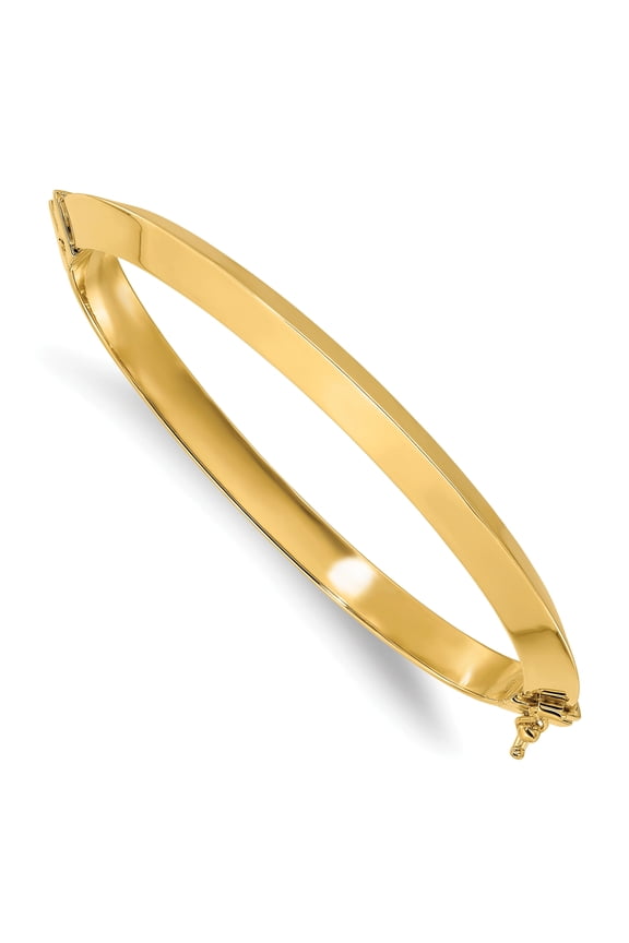14K Polished Hinged Bangle