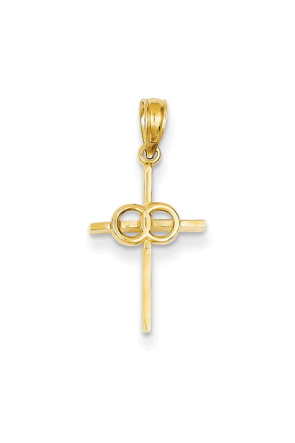 Infinity 14K Polished  Circles Cross Charm