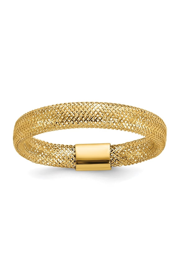 14K Polished Mesh Stretch Ring