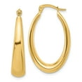thumbnail image 1 of 14K Polished Oval Hoop Earrings, 1 of 4