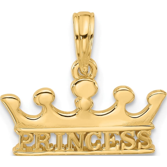 Jewelry by Sweet Pea 14K Yellow Gold Polished Princess Crown Charm