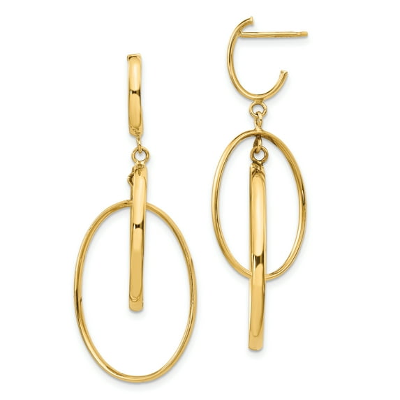 14K Polished Post Dangle Earrings 14k Yellow Gold Earrings