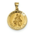 thumbnail image 1 of 14K Polished and Satin Hollow St. Rocco Medal Round Pendant, 1 of 3
