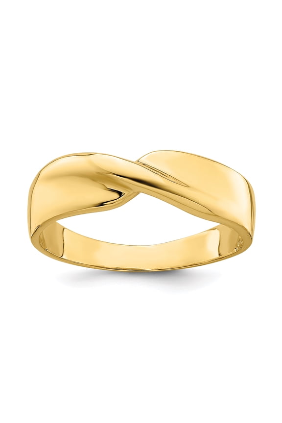 14K Polished Single Twist Ring K4647