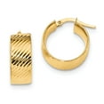 thumbnail image 1 of 14K Polished & Textured Hinged Hoop Earrings, 1 of 2
