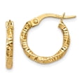 thumbnail image 1 of 14K Polished and Textured Hoop Earrings 14k Yellow Gold Earrings, 1 of 1