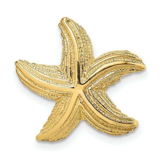 14K Polished and Textured Starfish Omega Slide SL625