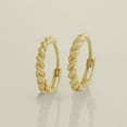 thumbnail image 1 of 14K REAL Solid Gold Twist Rope Hoop Earrings, Cartilage Daith Helix Tragus Conch Rook Snug Huggie Hinge Hoop Ear Ring Piercing Jewelry MOT400809W White Gold, 1 of 3