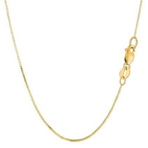 14K REAL Yellow or White SOLID Gold 0.70mm Thick Shiny Classic Box Chain with Lobster-Claw Clasp ( 16", 18", 20" or 24 inch)