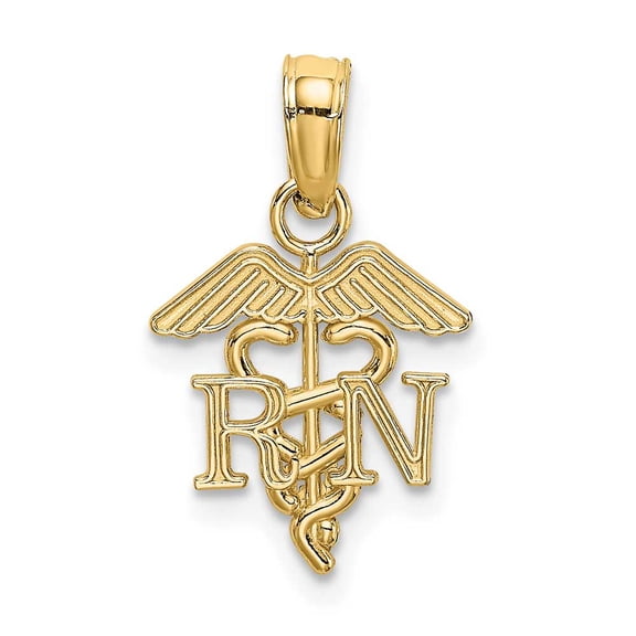 FJC Finejewelers 14k Yellow Gold Rn Caduceus Charm