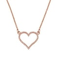 thumbnail image 1 of 14K ROSE GOLD CUBIC ZIRCONIA OPEN HEART NECKLACE :  20", 1 of 1