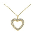 thumbnail image 1 of 14K ROSE GOLD DIAMOND STUDDED OPEN HEART PENDANT NECKLACE (0.8") :  16", 1 of 1