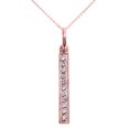 thumbnail image 1 of 14K ROSE GOLD DIAMONDS STUDDED VERTICAL BAR NECKLACE :  Pendant with 18" chain, 1 of 1