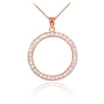 thumbnail image 1 of 14K ROSE GOLD ETERNITY CIRCLE OF LIFE DIAMOND PENDANT NECKLACE :  Pendant only, 1 of 1