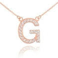 thumbnail image 1 of 14K ROSE GOLD LETTER "G" DIAMOND INITIAL NECKLACE :  22", 1 of 1