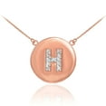 thumbnail image 1 of 14K ROSE GOLD LETTER "H" INITIAL DIAMOND DISC NECKLACE :  20", 1 of 1