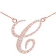 thumbnail image 1 of 14K ROSE GOLD LETTER SCRIPT "C" DIAMOND INITIAL NECKLACE :  22", 1 of 1