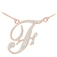 thumbnail image 1 of 14K ROSE GOLD LETTER SCRIPT "F" DIAMOND INITIAL NECKLACE :  16", 1 of 1