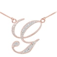 thumbnail image 1 of 14K ROSE GOLD LETTER SCRIPT "G" DIAMOND INITIAL NECKLACE :  22", 1 of 1