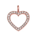 thumbnail image 1 of 14K ROSE GOLD OPEN HEART DIAMOND DAINTY PENDANT NECKLACE - Pendant with 20" chain, 1 of 1