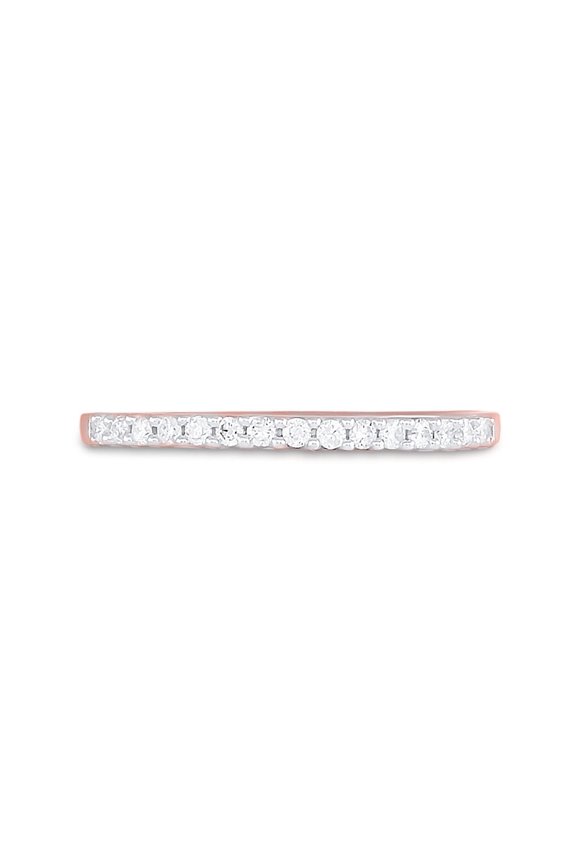 14K ROSE GOLD ROUND DIAMOND WEDDING SINGLE ROW BAND 1/6 CTTW SIZE 5