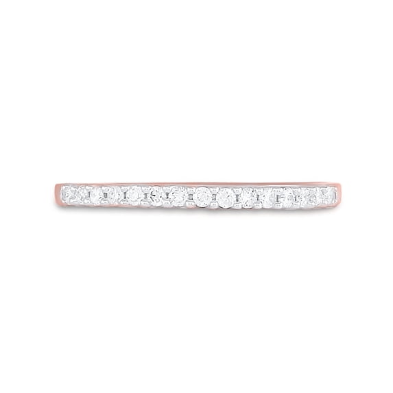 14K ROSE GOLD ROUND DIAMOND WEDDING SINGLE ROW BAND 1/6 CTTW SIZE 6
