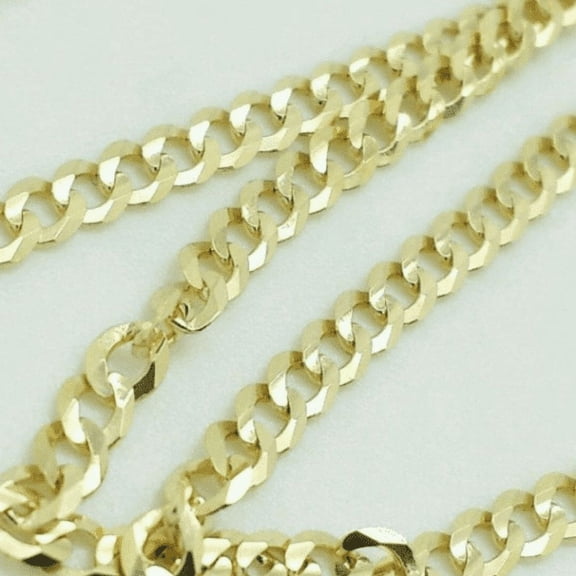 14K Real Gold 4mm Cuban Chain 16 Inch Trendy Stackable Jewelry