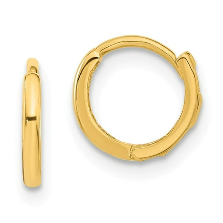 14K Real Gold Dainty Huggies Earrings Women/Girls/Men 8.5x9.1mm