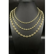 BOSPHORUSGOLD 14K Real Gold Puffed Mariner Necklace, 14K Gold 4.5mm - 9mm Puffed Mariner Necklace, 14k Women Necklace, 14K Yellow Gold Puffed Mariner (Necklace Width:4.5 mm; Necklace length:16;)